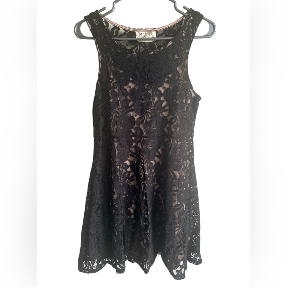 Free People Floral Miles Of Lace Lined Sheer Sleeveless Mini Dress Sz S